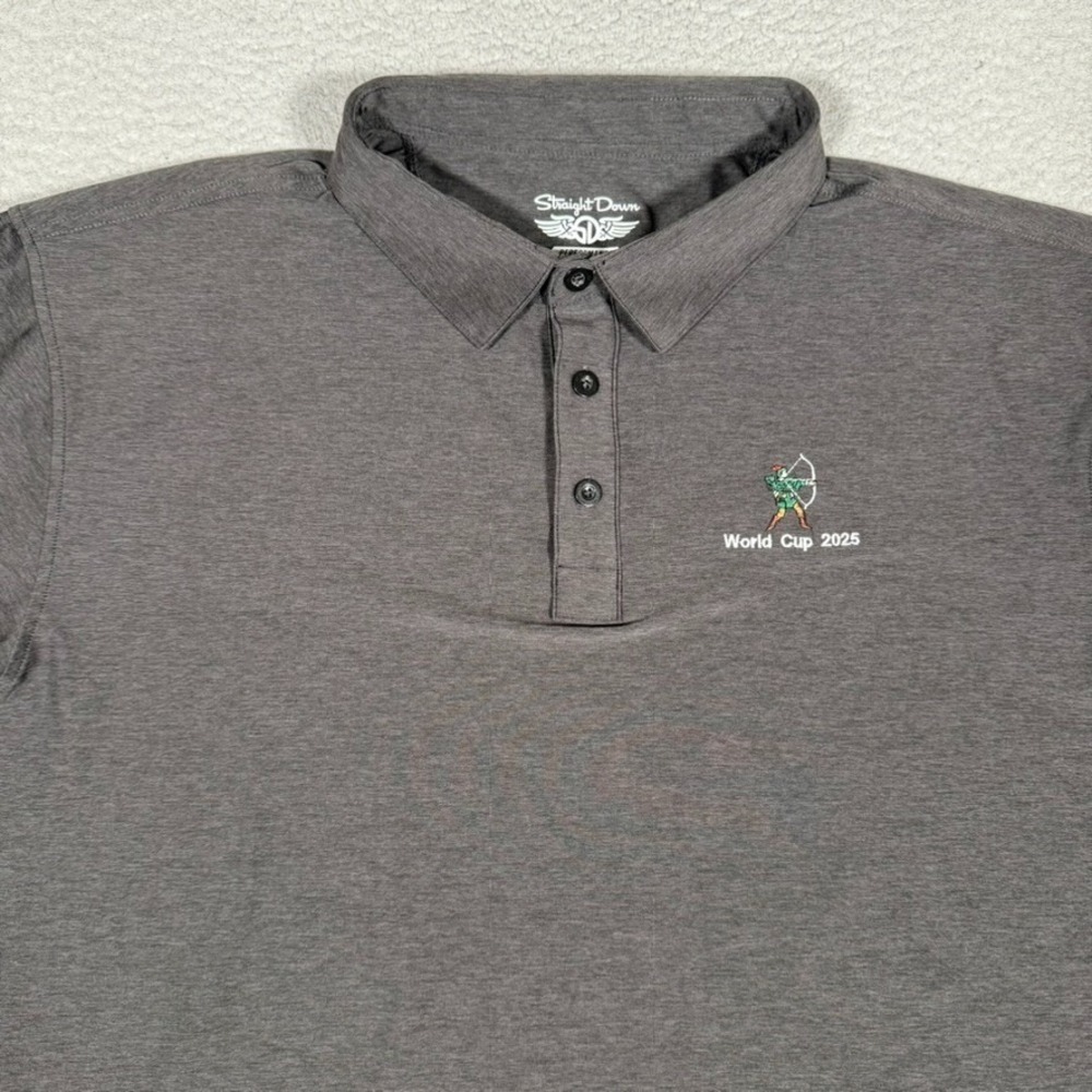 Straight Down Shirt Mens XXL Black Performance Sherwood CC Golf Polo Stretch